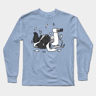 Cat Toilet Paper Mischief Long Sleeve T-Shirt